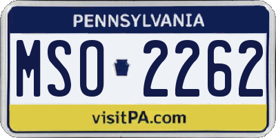 PA license plate MSO2262