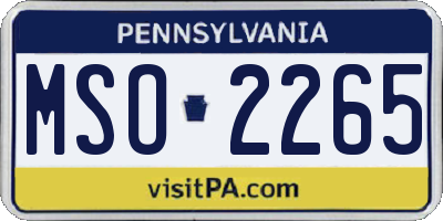 PA license plate MSO2265