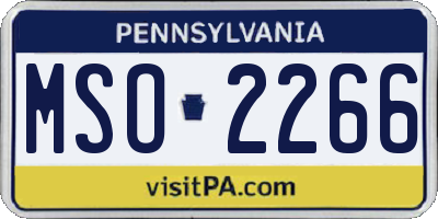 PA license plate MSO2266