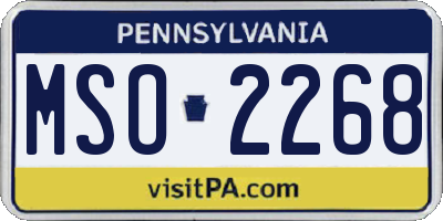 PA license plate MSO2268