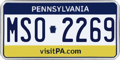 PA license plate MSO2269