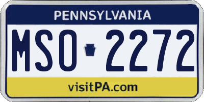 PA license plate MSO2272
