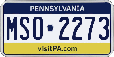 PA license plate MSO2273
