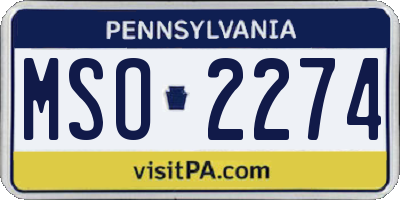 PA license plate MSO2274