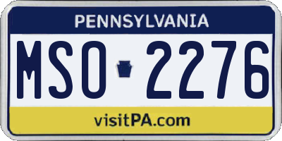 PA license plate MSO2276