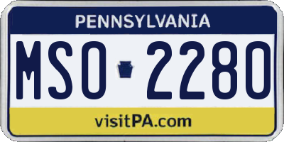 PA license plate MSO2280