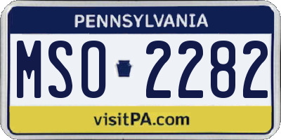 PA license plate MSO2282