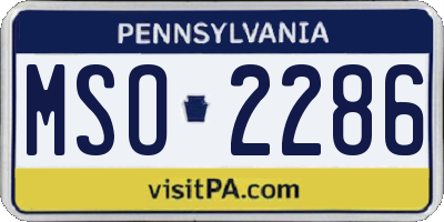 PA license plate MSO2286