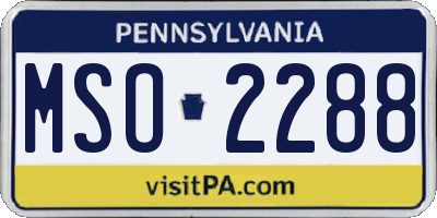 PA license plate MSO2288