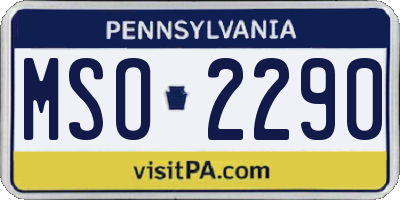 PA license plate MSO2290