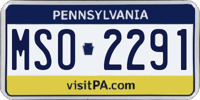 PA license plate MSO2291