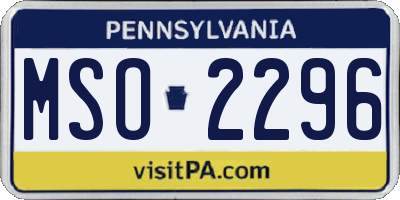 PA license plate MSO2296