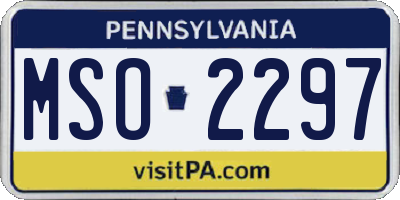 PA license plate MSO2297