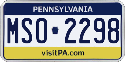 PA license plate MSO2298
