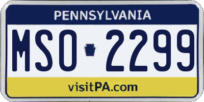 PA license plate MSO2299