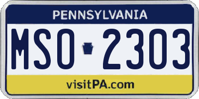 PA license plate MSO2303