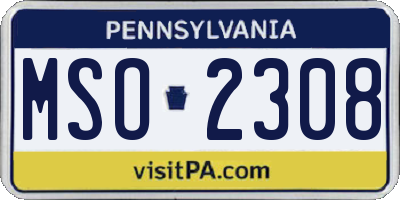 PA license plate MSO2308