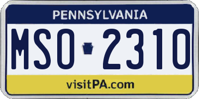 PA license plate MSO2310