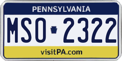 PA license plate MSO2322