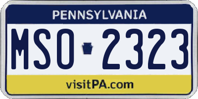 PA license plate MSO2323