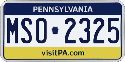 PA license plate MSO2325