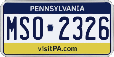 PA license plate MSO2326