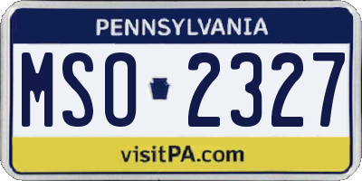 PA license plate MSO2327