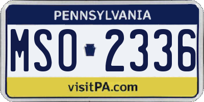 PA license plate MSO2336