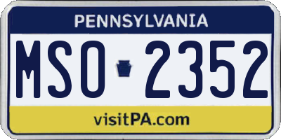 PA license plate MSO2352