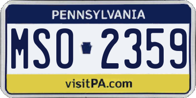 PA license plate MSO2359