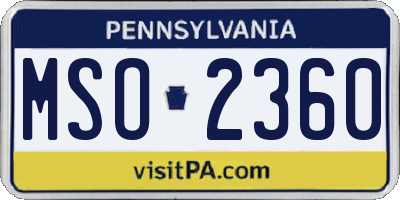 PA license plate MSO2360
