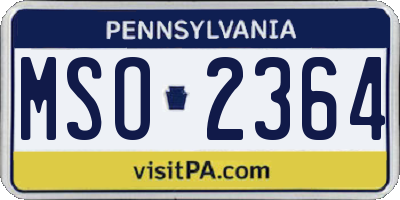 PA license plate MSO2364