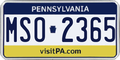 PA license plate MSO2365