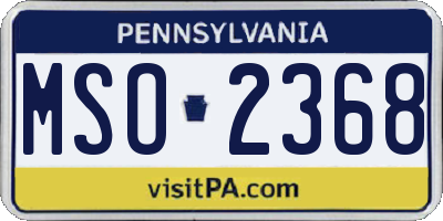 PA license plate MSO2368