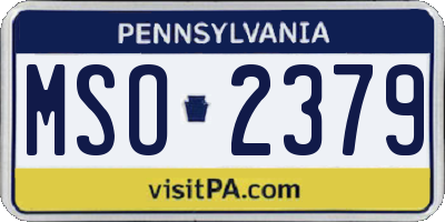 PA license plate MSO2379