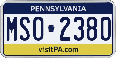 PA license plate MSO2380