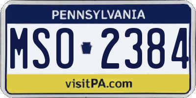 PA license plate MSO2384