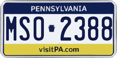 PA license plate MSO2388
