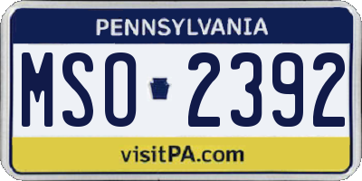 PA license plate MSO2392