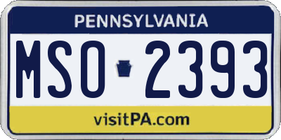 PA license plate MSO2393