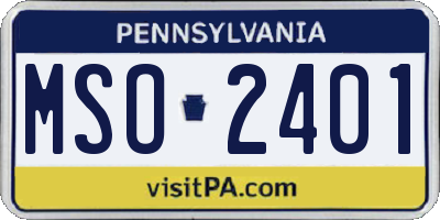 PA license plate MSO2401