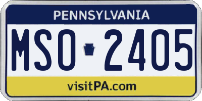 PA license plate MSO2405