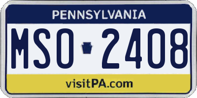 PA license plate MSO2408