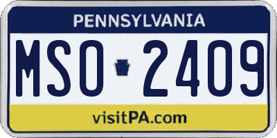 PA license plate MSO2409
