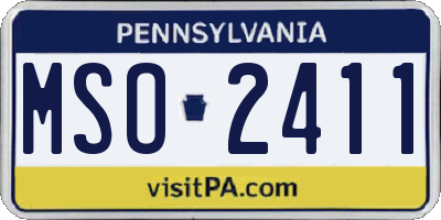 PA license plate MSO2411