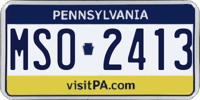PA license plate MSO2413