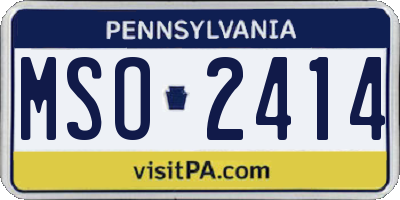 PA license plate MSO2414