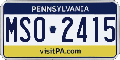 PA license plate MSO2415