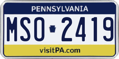 PA license plate MSO2419