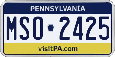 PA license plate MSO2425